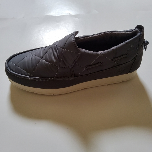 Sperry Moc Sider Quilt Nylon Slip On Shoe Grey Microfleece Cozy